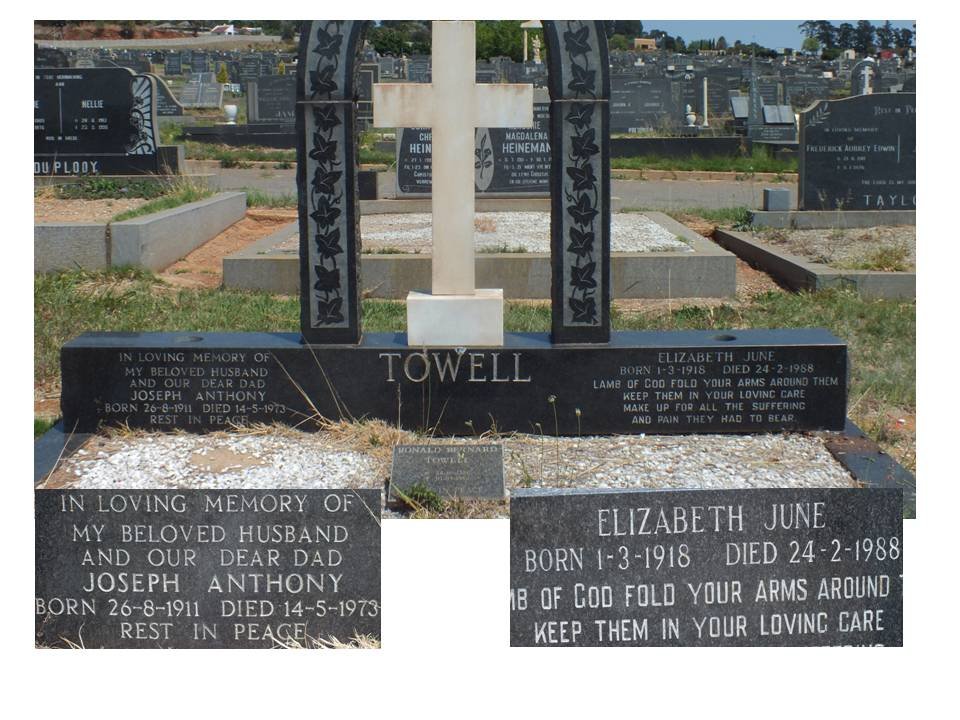 TOWELL Joseph Anthony 1911-1973 &amp; Elizabeth June 1918-1988
