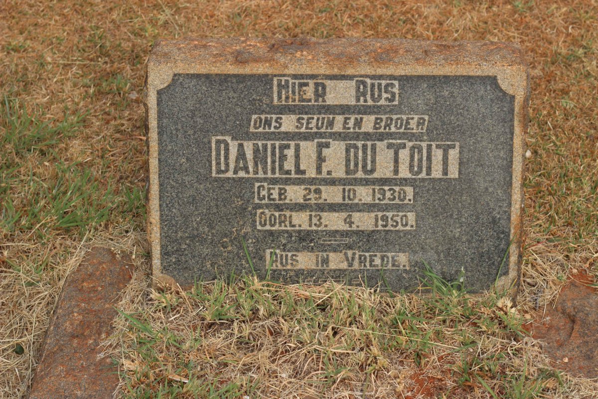 TOIT Daniel F., du 1930-1950