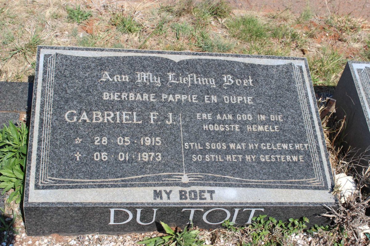 TOIT Gabriel F.J., du 1915-1973