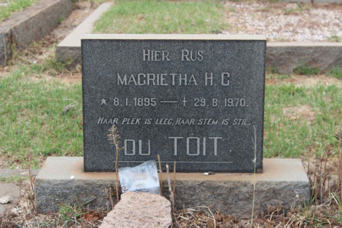 TOIT Magrietha H.C., du 1895-1970