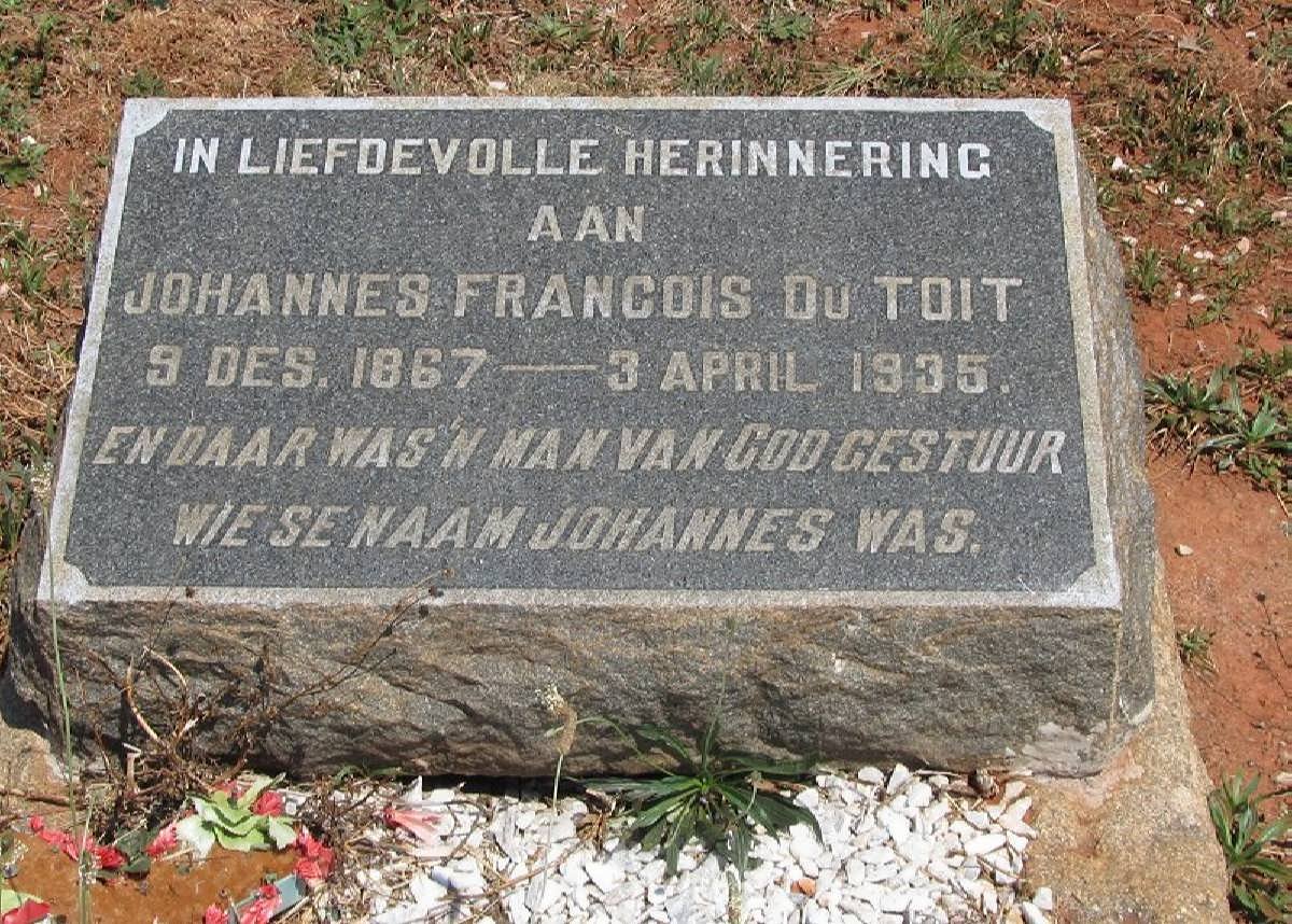 TOIT Johannes Francois, du 1867-1935