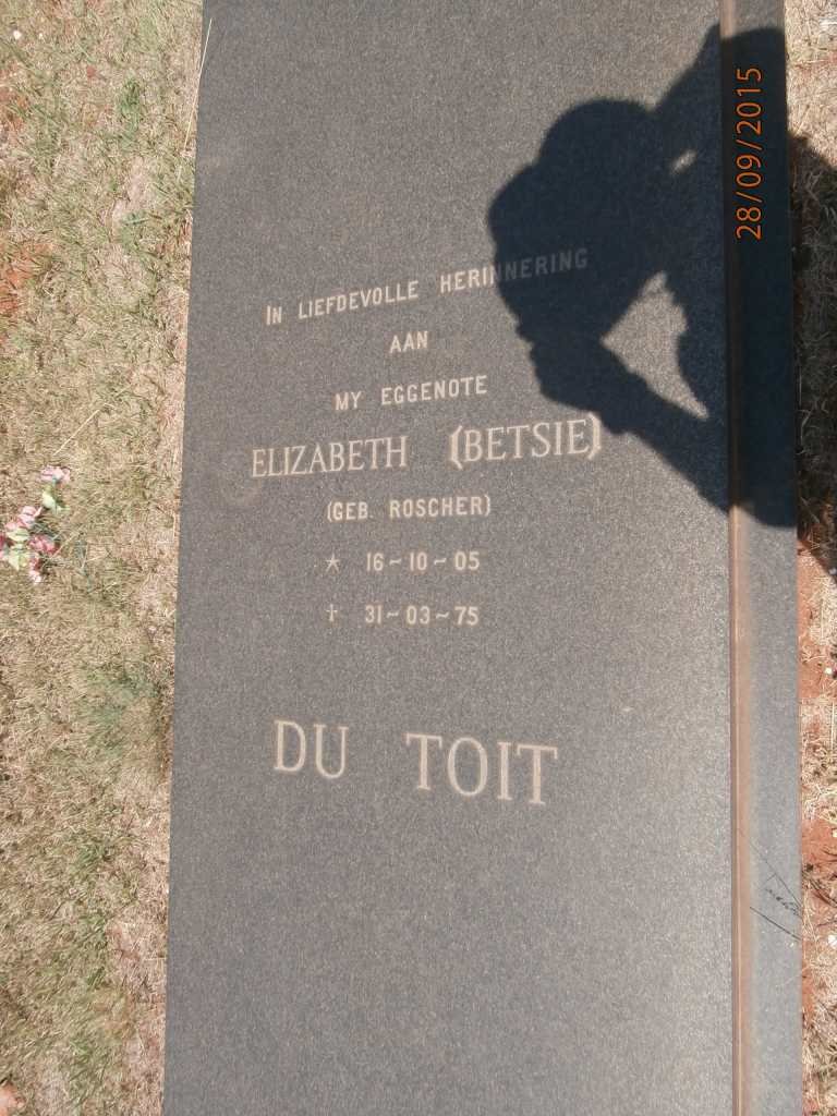TOIT Elizabeth, du nee ROSCHER 1905-1975