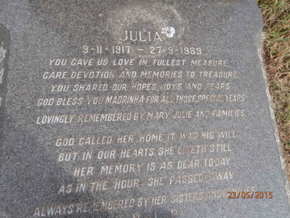 TONQUE Jose P., do 1900-1956 &amp; Julia 1917-1989