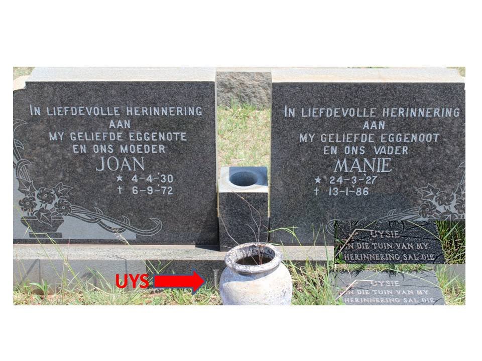 UYS Manie 1927-1986 &amp; Joan 1930-1972