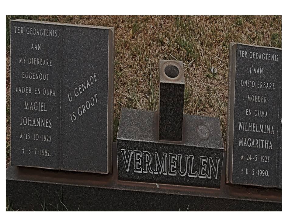 VERMEULEN Magiel Johannes 1923-1982 &amp; Wilhelmina Magaritha 1927-1990