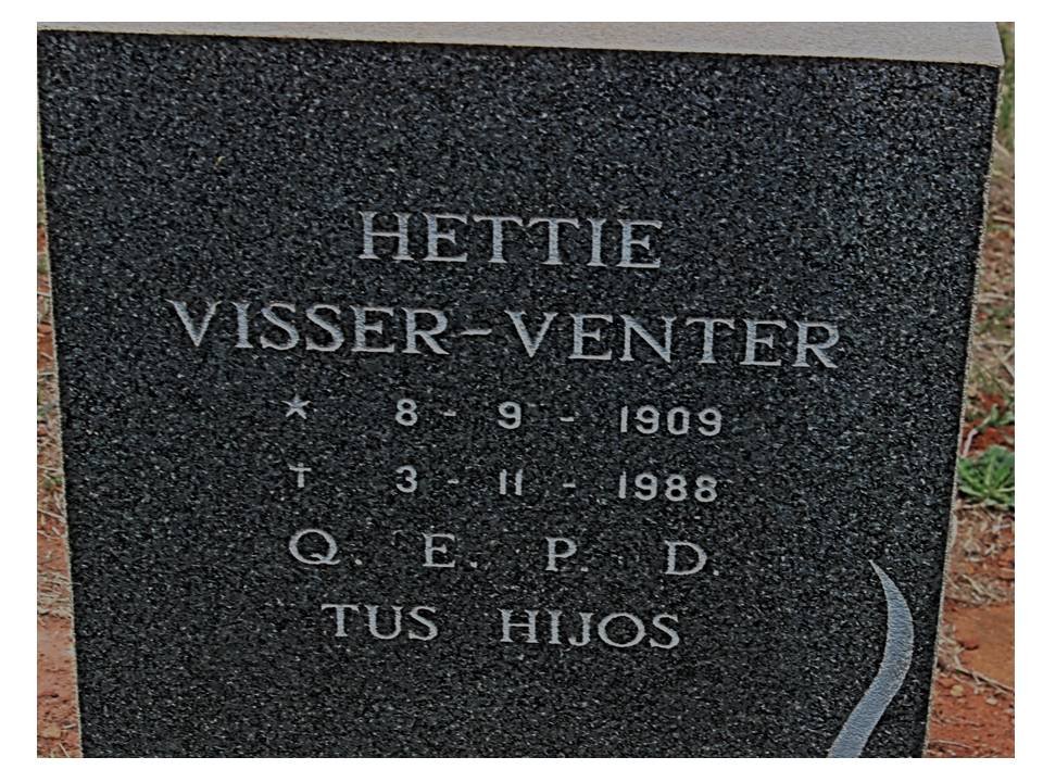 VENTER Hettie, VISSER- 1909-1988