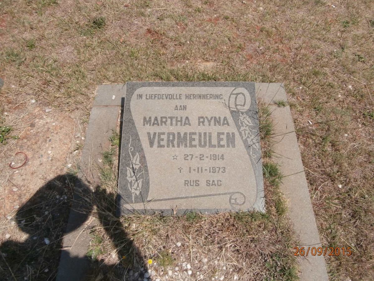 VERMEULEN Martha Ryna 1914-1973