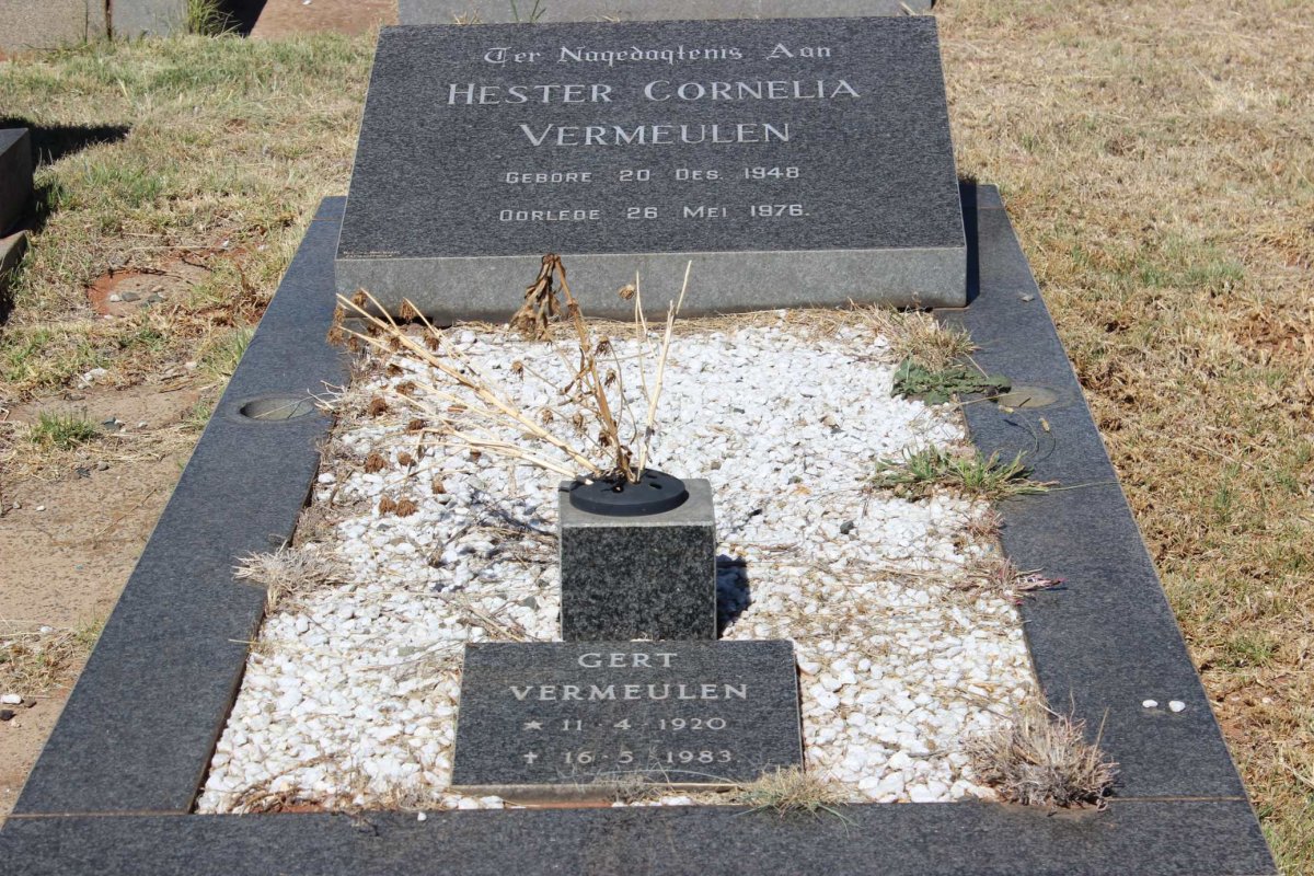 VERMEULEN Gert 1920-1983  :: VERMEULEN Hester Cornelia 1948-1976