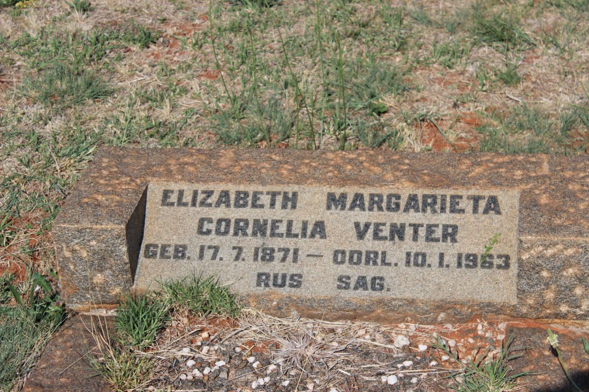 VENTER Elizabeth Margarieta Cornelia 1871-1963