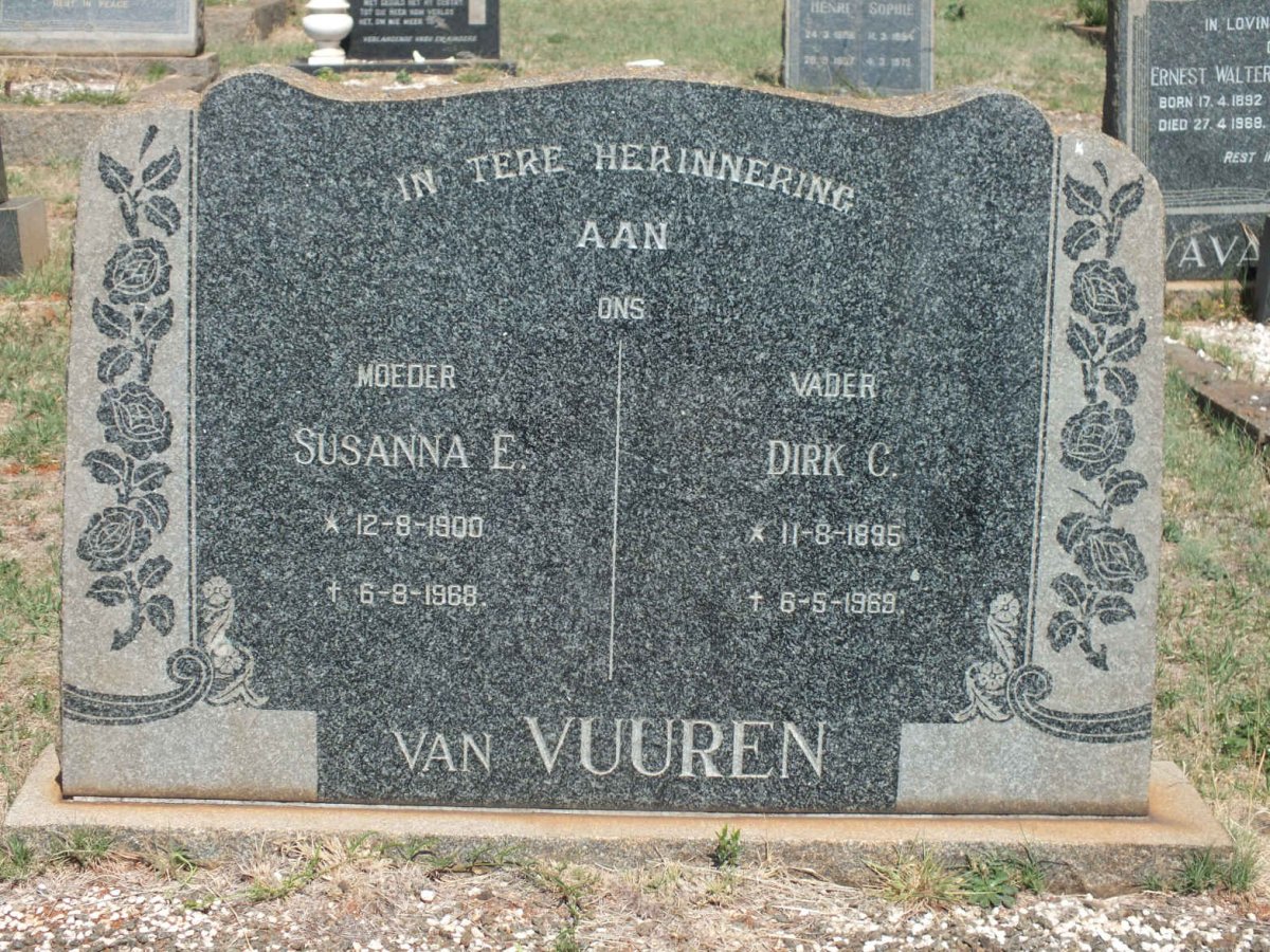 VUUREN Dirk C., van 1895-1969 &amp; Susanna E. 1900-1968
