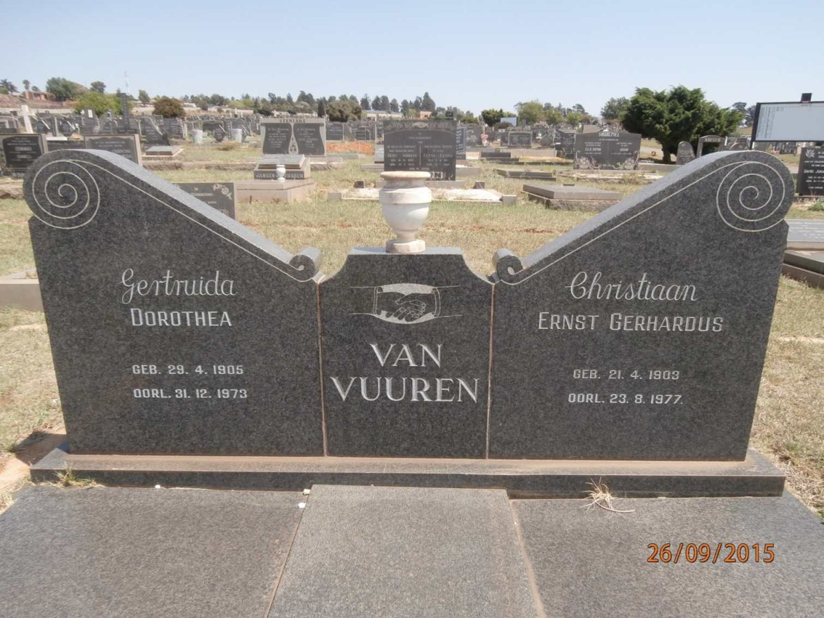VUUREN Christiaan Ernest Gerhardus, van 1903-1977 &amp; Gertruida Dorothea 1905-1973