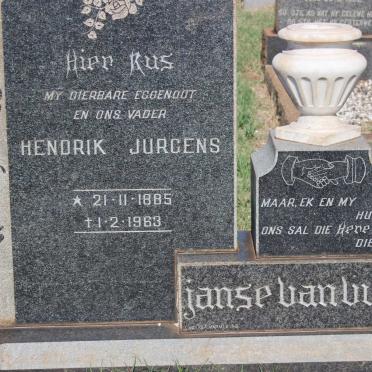 VUUREN Hendrik Jurgens, Janse van 1885-1963 &amp; Magdalena Magrietha LOURENS 1890-1974