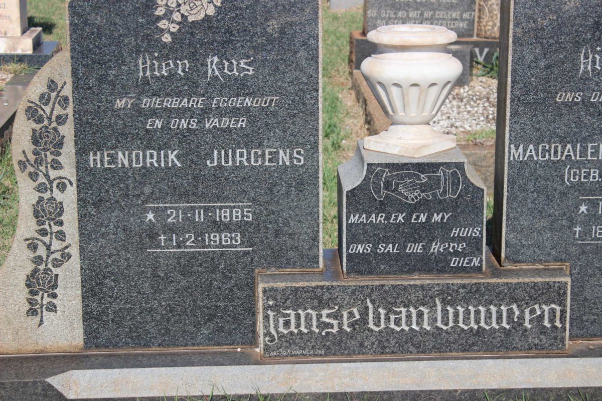 VUUREN Hendrik Jurgens, Janse van 1885-1963 &amp; Magdalena Magrietha LOURENS 1890-1974
