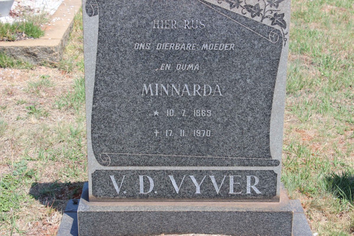 VYVER Minnarda, v.d. 1889-1970