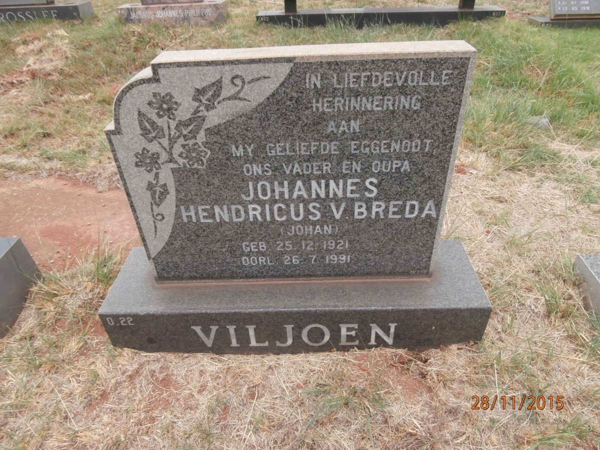 VILJOEN Johannes Hendricus van Breda 1921-1991