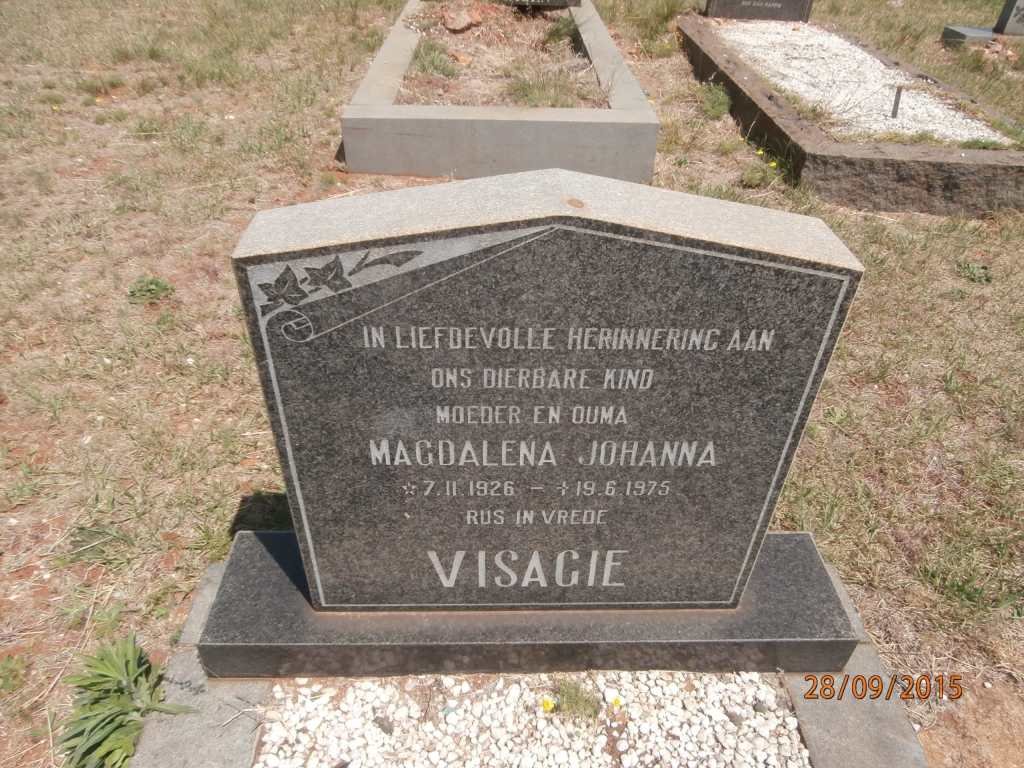 VISAGIE Magdalena Johanna 1926-1975