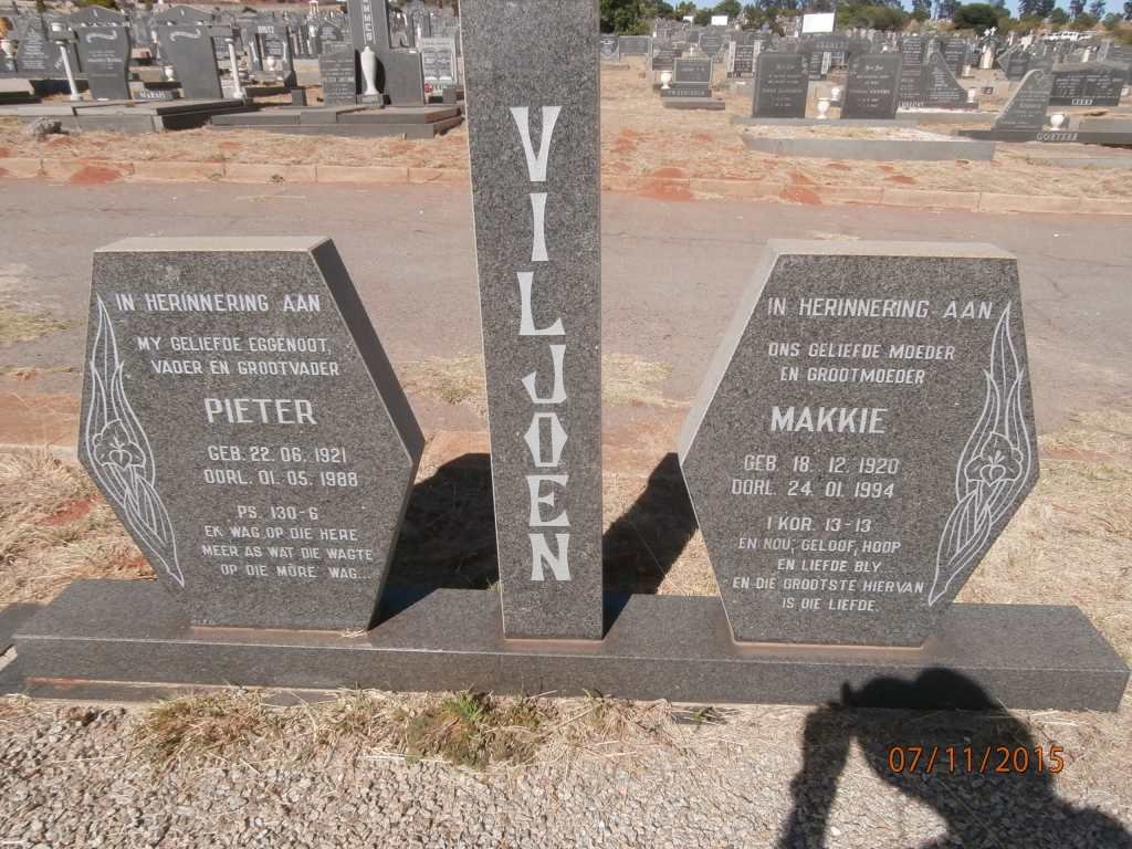 VILJOEN Pieter 1921-1988 &amp; Makkie 1920-1994