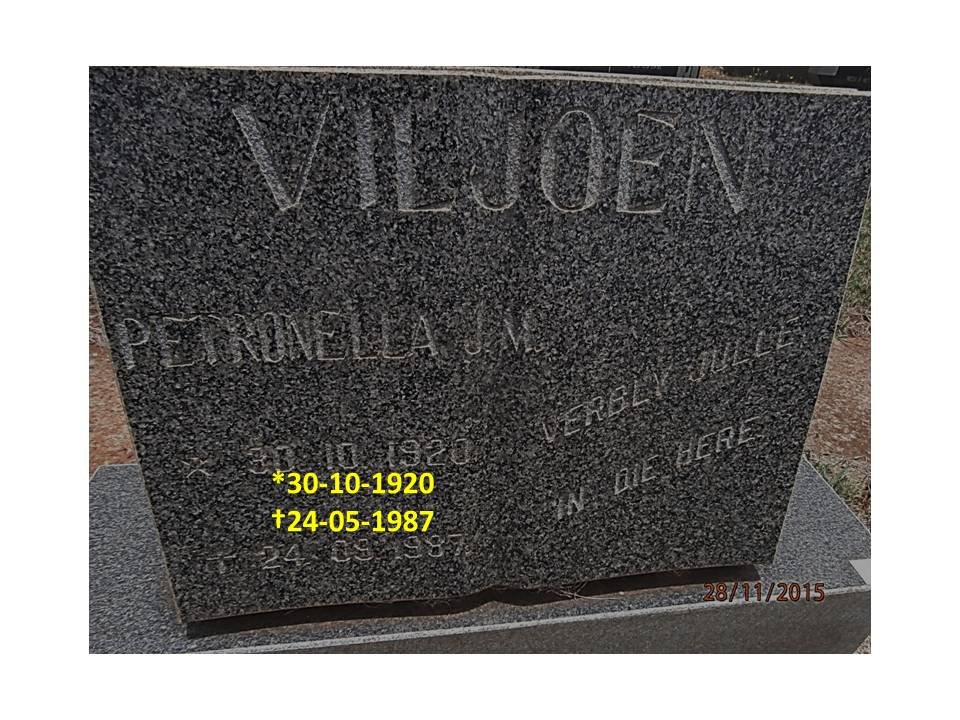 VILJOEN Petronella J.M. 1920-1987