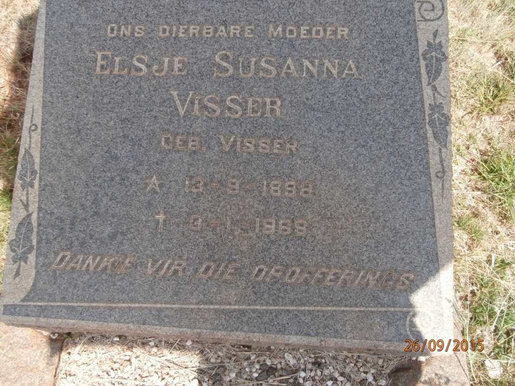 VISSER Elsje Susanna nee VISSER 1898-1968