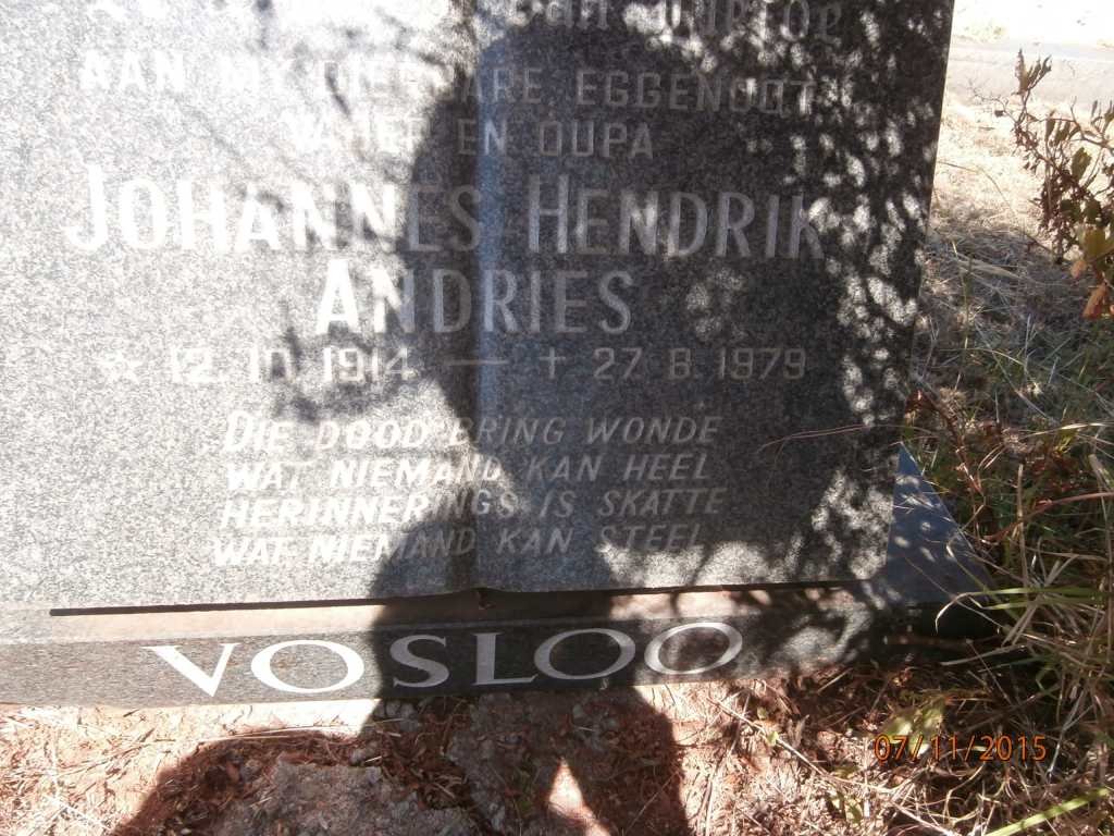 VOSLOO Johannes Hendrik Andries 1914-1979