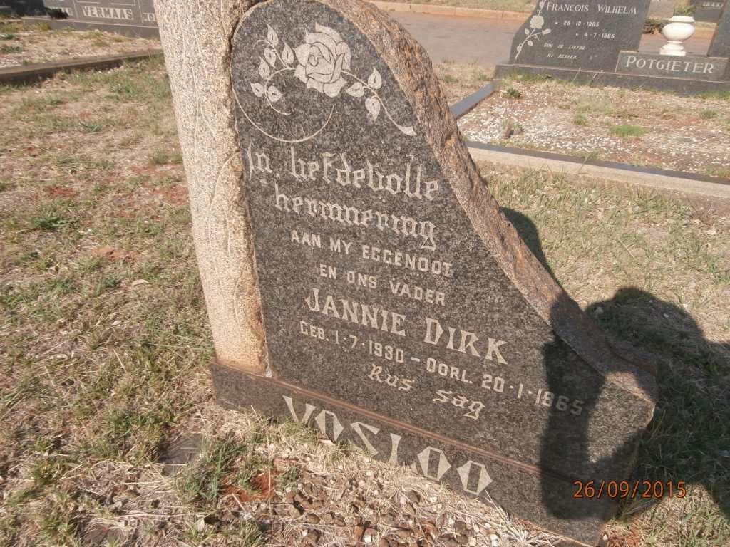 VOSLOO Jannie Dirk 1930-1965