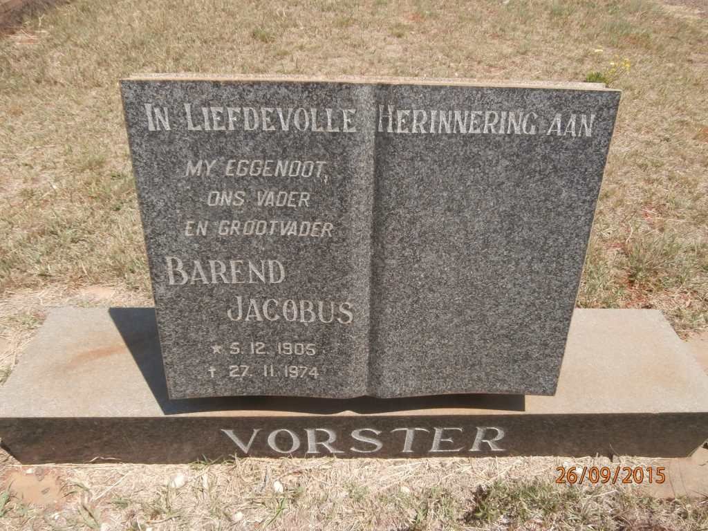 VORSTER Barend Jacobus 1905-1974