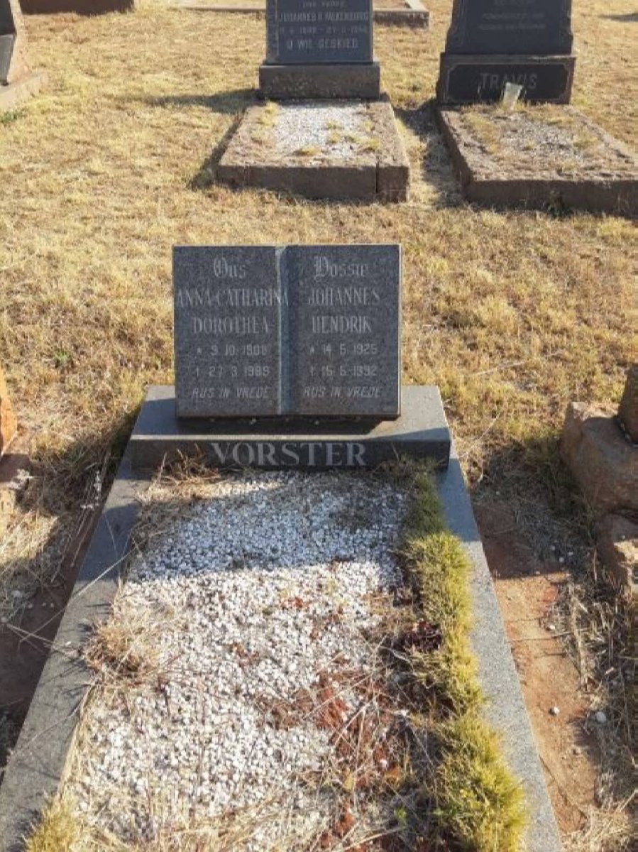 VORSTER Johannes Hendrik 1925-1992 &amp; Anna Catharina Dorothea 19??