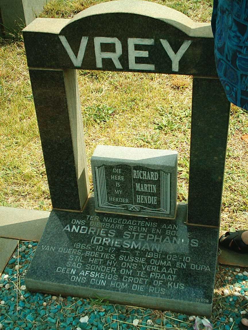 VREY Andries Stephanus 1965-1981