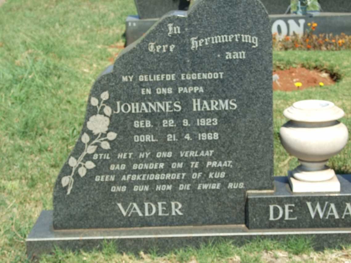 WAAL Johannes Harms, de 1923-1968