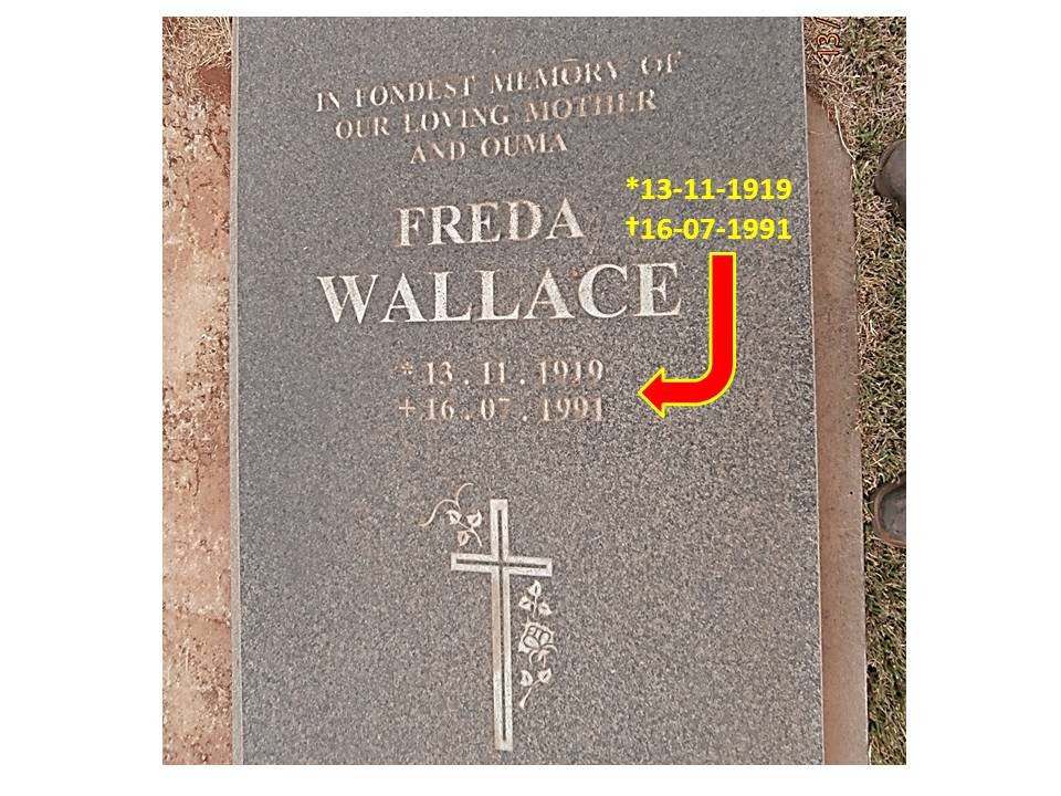 WALLACE Freda 1919-1991