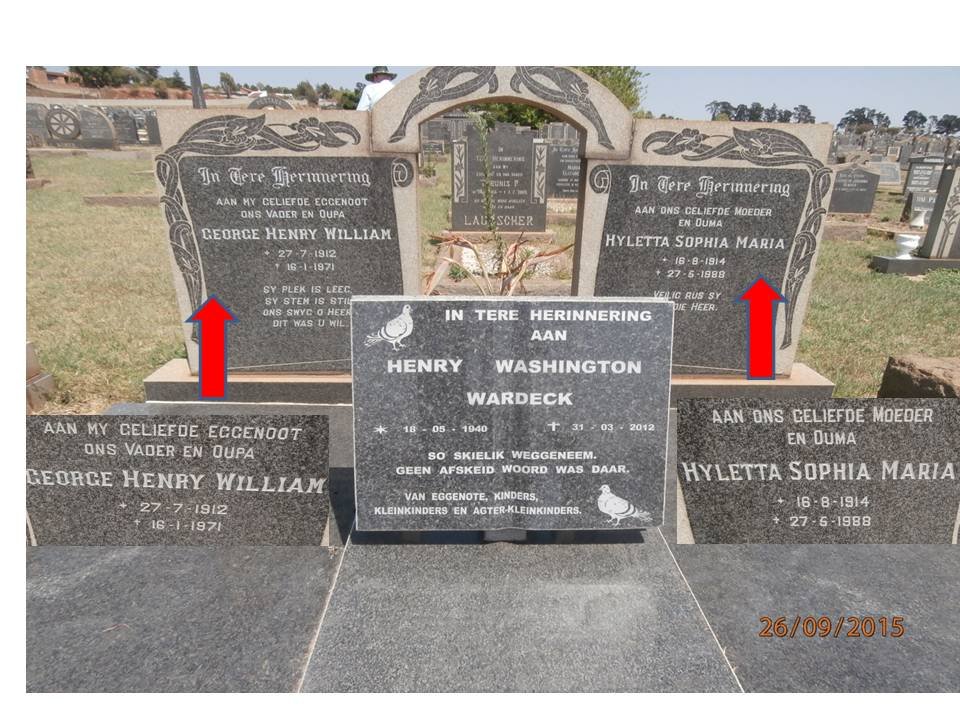 WARDECK George Henry William 1912-1971 &amp; Hyletta Sophia Maria 1914-1988 :: WARDECK Henry Washington 1940-2012