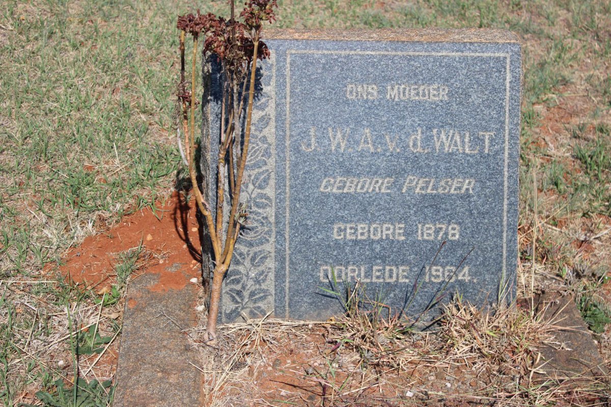 WALT J.W.A., v.d. nee PELSER 1878-1964