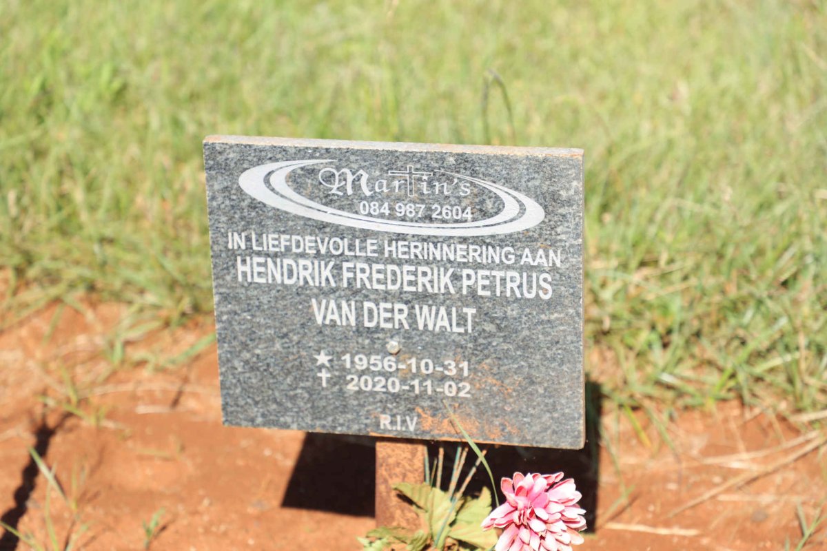WALT Hendrik Frederik Petrus, van der 1956-2020