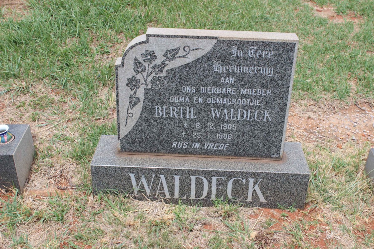 WALDECK Bertie 1905-1988
