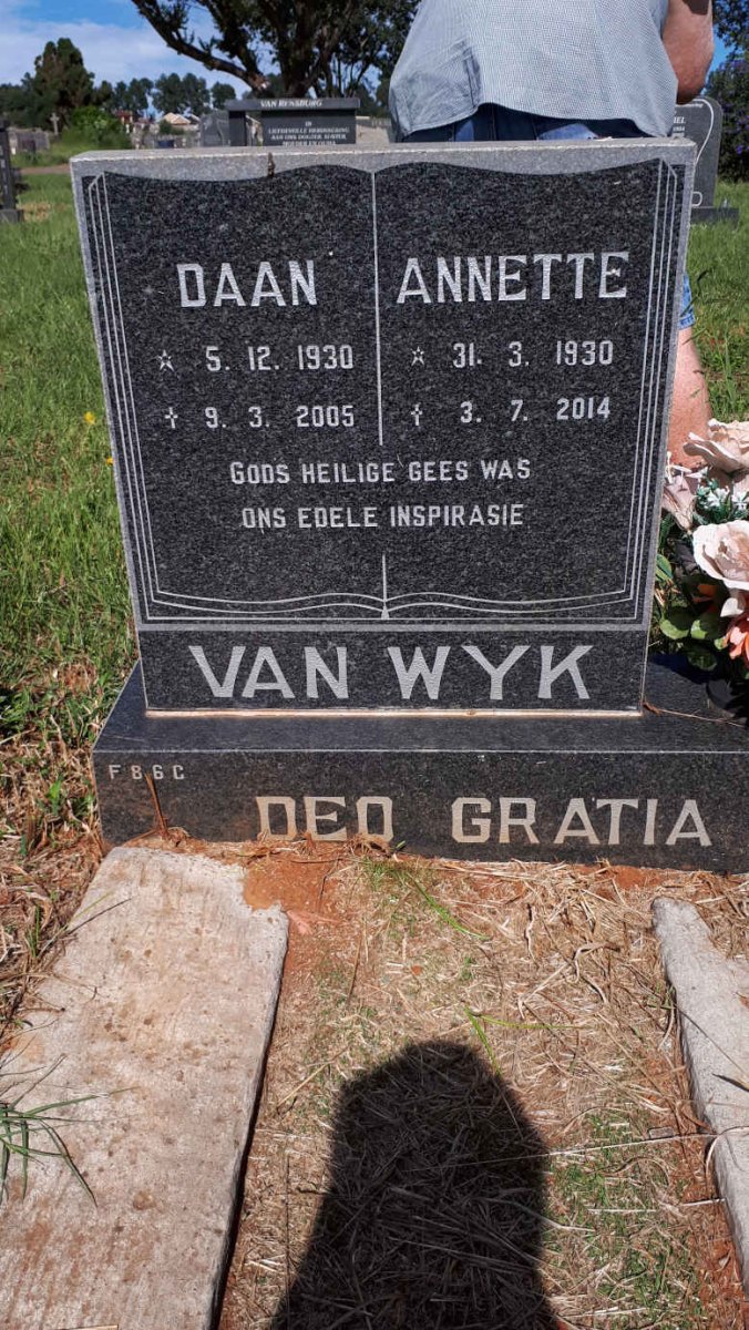 WYK Daan, van 1930-2005 &amp; Annette 1930-2014