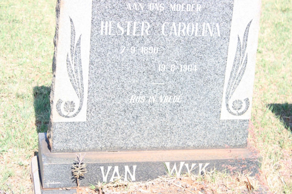 WYK Hester Carolina, van 1890-1964