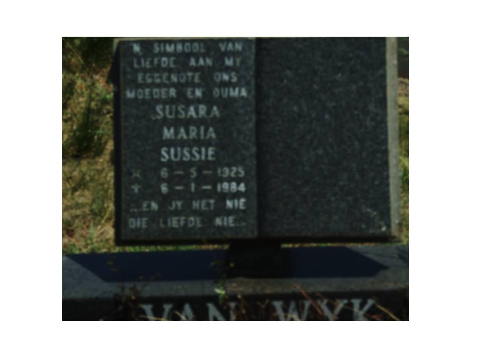 WYK Susara Maria Sussie, van 1925-1984