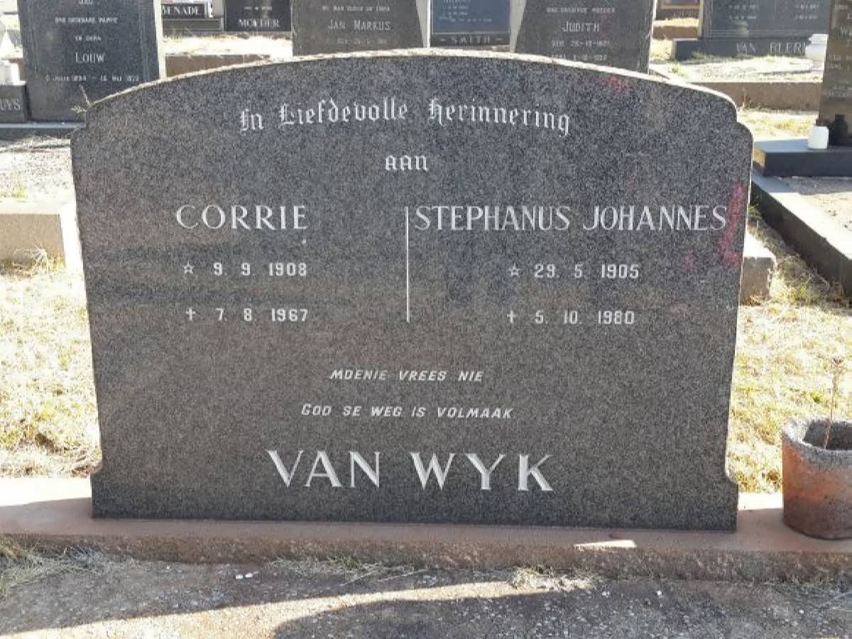 WYK Stephanus Johannes, van 1905-1980 &amp; Corrie 1908-1967