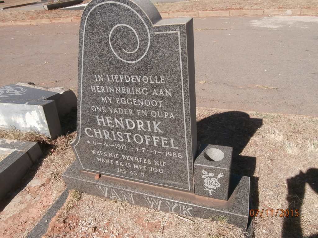 WYK Hendrik Christoffel, van 1912-1988