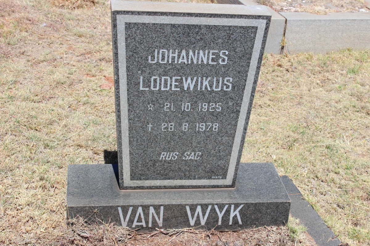 WYK Johannes Lodewikus, van 1925-1978