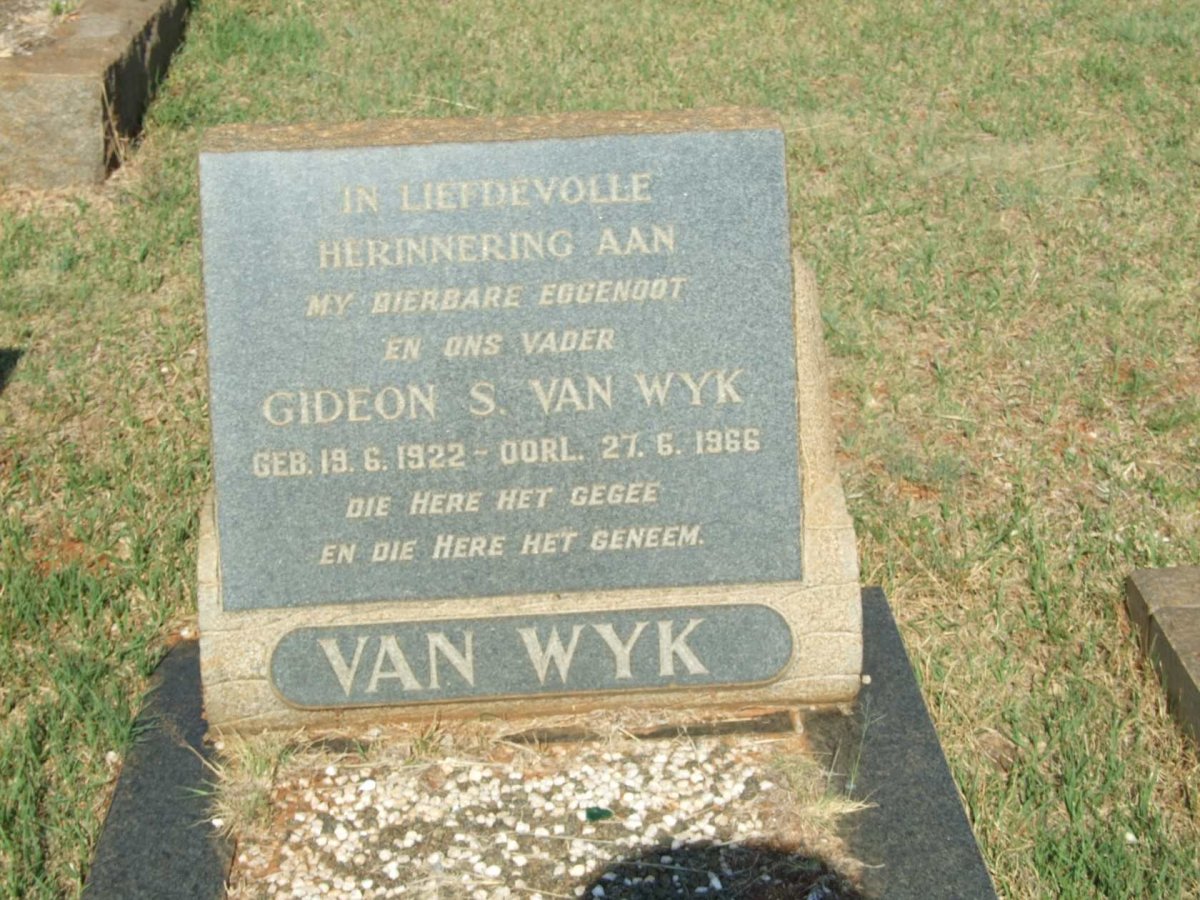 WYK Gideon S., van 1922-1966