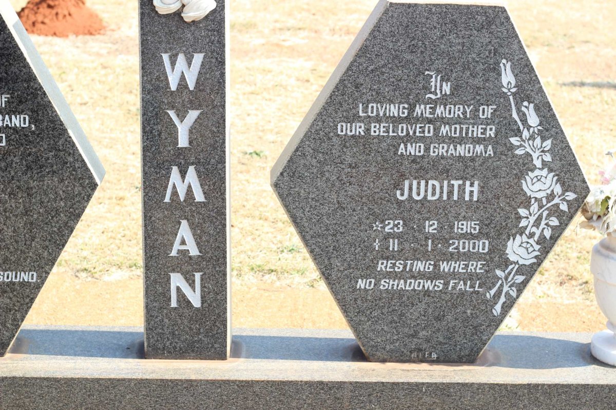 WYMAN Sydney Stanley 1911-1981 &amp; Judith 1915-2000