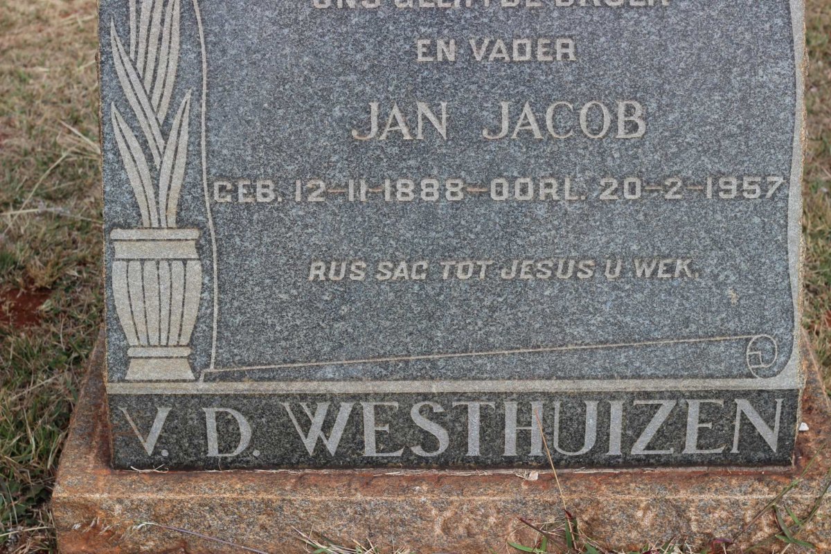 WESTHUIZEN Jan Jacob, v.d. 1888-1957