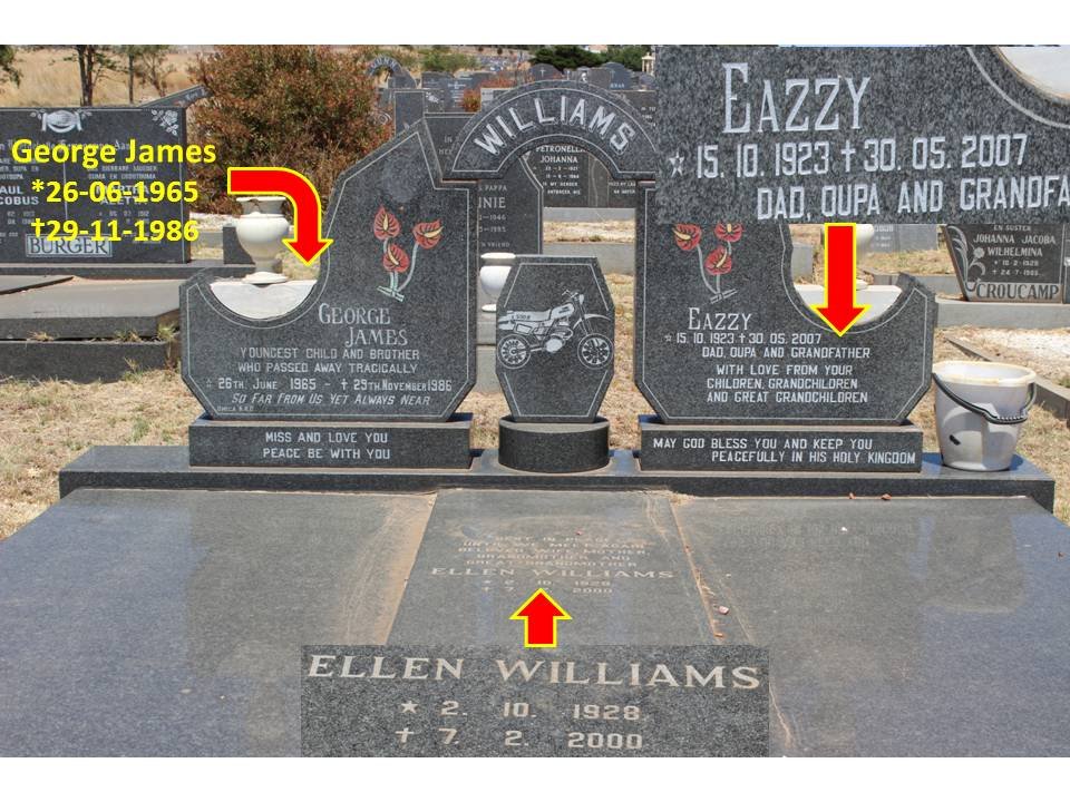WILLIAMS Eazzy 1923-2007 &amp; Ellen 1928-2000 :: WILLIAMS George James 1965-1986