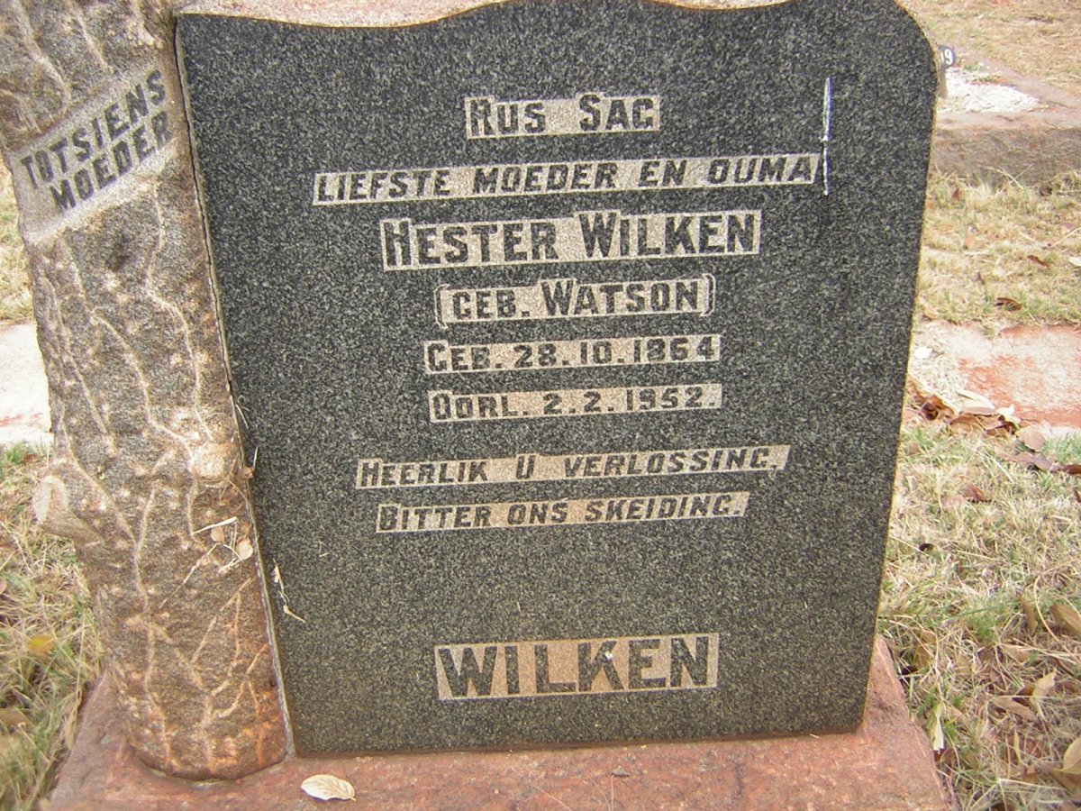 WILKEN Hester nee WATSON 1864-1952