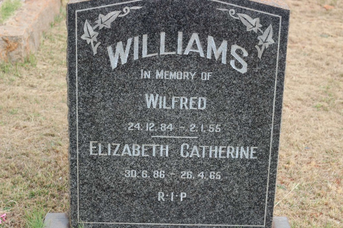WILLIAMS Wilfred 1884-1955 &amp; Elizabeth Catherine 1886-1965