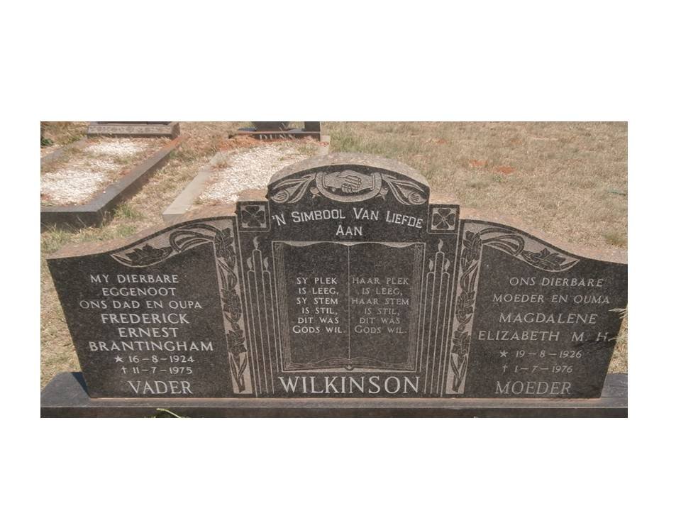 WILKINSON Frederick Ernest Brantingham 1924-1975 &amp; Magdalene Elizabeth M.H. 1926-1976