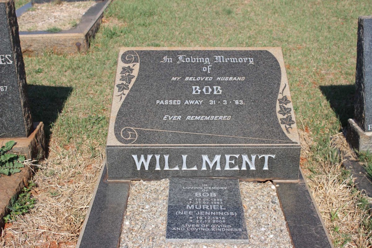 WILLMENT Bob 1896-1963 &amp; Muriel JENNINGS 1916-2005