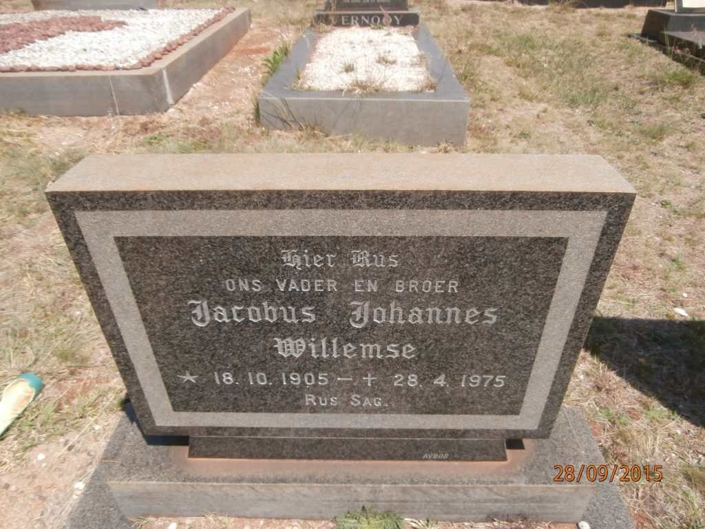 WILLEMSE Jacobus Johannes 1905-1975