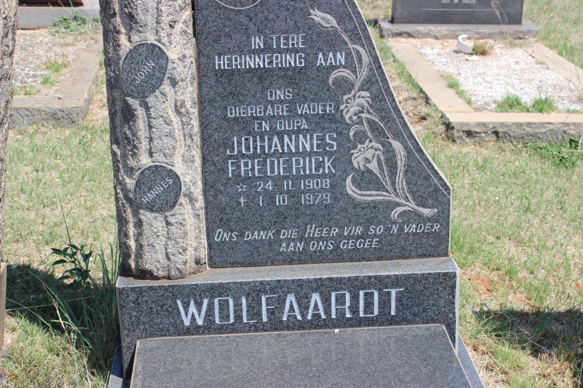 WOLFAARDT Johannes Frederick 1908-1979